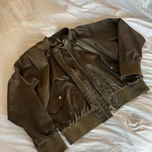 Free People Dark Green Bomber Jacket